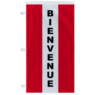 Bannière Bienvenue rouge à bandes latérales