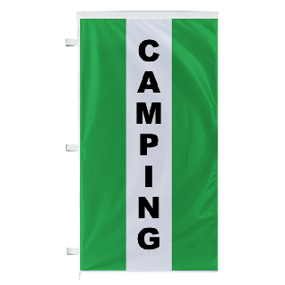 Bannière Camping verte à bandes latérales