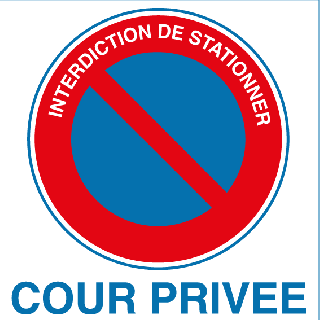 Autocollant interdiction de stationner cour privée
