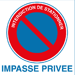 Autocollant interdiction de stationner impasse privée