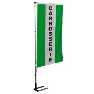 t mât et drapeau Carrosserie Vert à bandes latérales 5.5 m