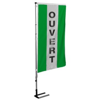 Kit mat et drapeau OUVERT jaune à bandes latérales 5.5 m
