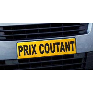 Cache plaque d'immatriculation avantage Prix Coutant jaune et noir