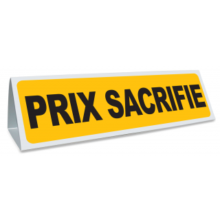 Triangle magnétique de toit Prix Sacrifié coloris jaune et noir