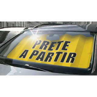 Panneau pare-brise VITRAFLASH Prête à partir jaune en situation
