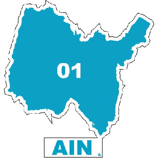 Autocollant 01 département de l'Ain