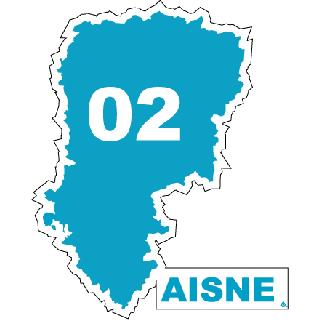 Autocollant 02 département de l'Aisne