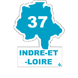 Autocollant 37 département de l'Indre et Loire
