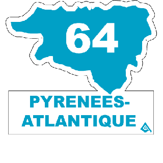 Autocollant 64 département des Pyrénées Atlantiques