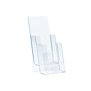 Présentoir plexiglass A6 2 compartiments pour comptoir