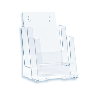 Présentoir plexiglass A5 2 compartiments pour comptoir