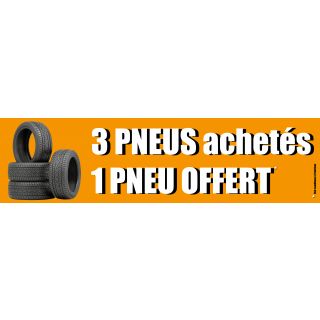 Visuel de la banderole 3 pneus achetés 1 offert 3 x 0.8 m