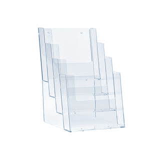 Présentoir plexiglass A5 4 compartiments pour comptoir