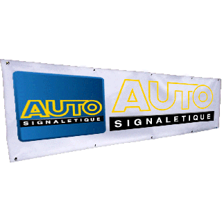 Banderole personnalisée 0.8 x 1 m sur bâche 440 grs/m²