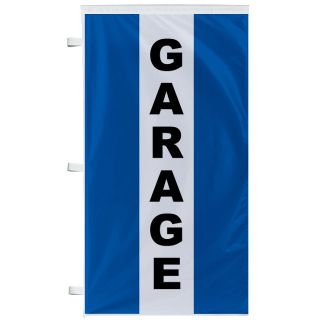 Bannière Garage bleu à bandes latérales
