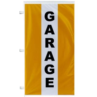 Bannière Garage orange à bandes latérales