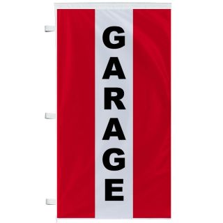 Bannière Garage rouge à bandes latérales