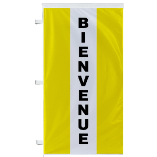 Bannière Bienvenue Jaune à bandes latérales