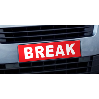 Cache plaque d'immatriculation avantage Break rouge