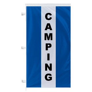 Bannière Camping bleue à bandes latérales