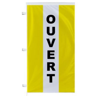 Bannière Ouvert jaune à bandes latérales