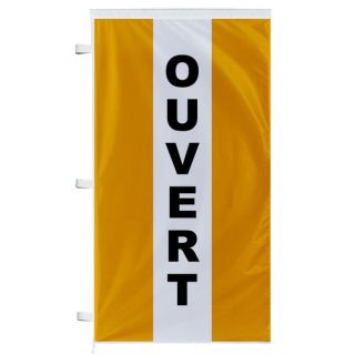 Bannière Ouvert orange à bandes latérales