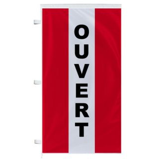 Bannière Ouvert rouge à bandes latérales