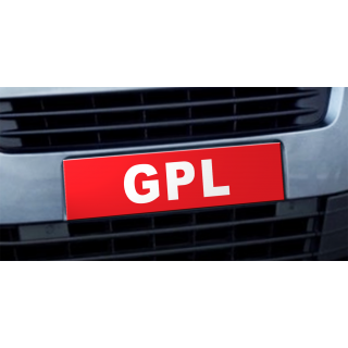 Cache plaque d'immatriculation avantage GPL rouge