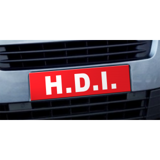 Cache plaque d'immatriculation avantage HDI rouge