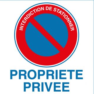 Autocollant interdiction de stationner propriété privée