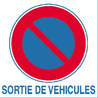 Autocollant interdiction de stationner sortie de véhicules