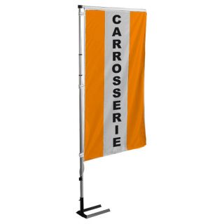 Kit mât et drapeau Carrosserie Orange à bandes latérales 5.5 m