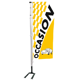 Kit mat et drapeau Occasion jaune à damiers 4 m