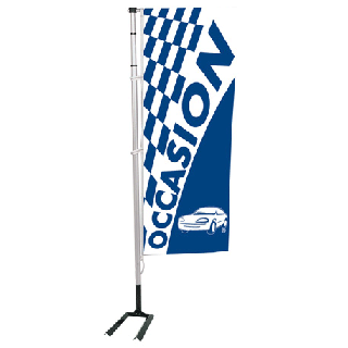 Kit mat et drapeau Occasion bleu à damiers 4 m