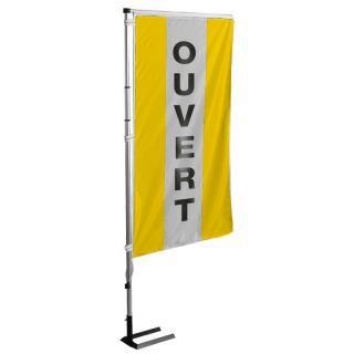 Kit mat et drapeau OUVERT jaune à bandes latérales 5.5 m