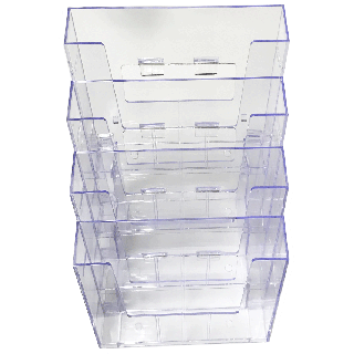 Présentoir A4 plexiglas 4 compartiments ASK312 de face