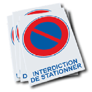 Etiquette adhésive interdiction de stationner