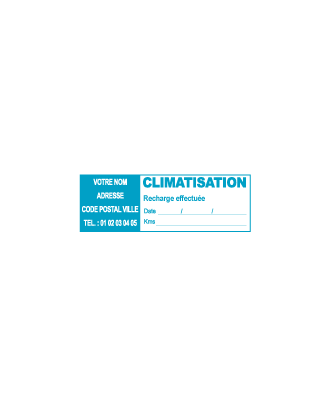 Etiquettes personnalisées de recharge de climatisation le lot de 250 ex