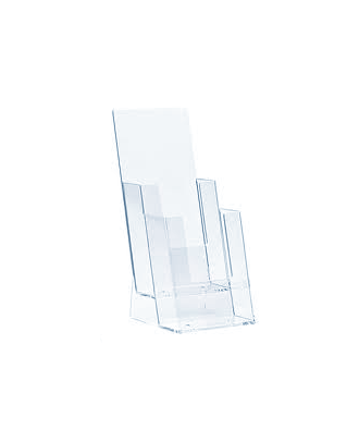 Présentoir plexiglass A6 2 compartiments pour comptoir