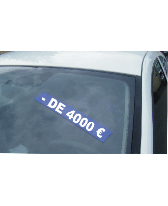 Autocollant pare brise - de 4000 €