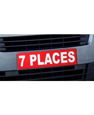 Cache plaque d'immatriculation avantage 7 places rouge