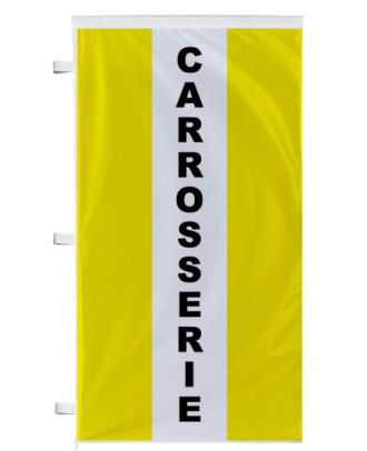 Bannière Carrosserie jaune à bandes latérales