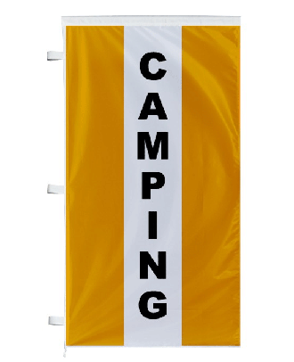 Bannière Camping orange à bandes latérales