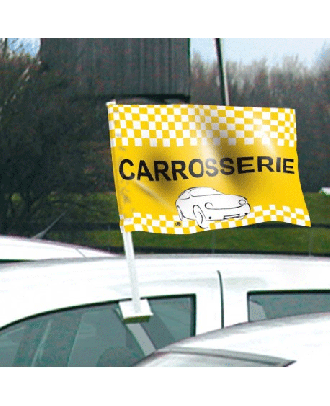 Drapeau carrosserie jaune de vitre automobile
