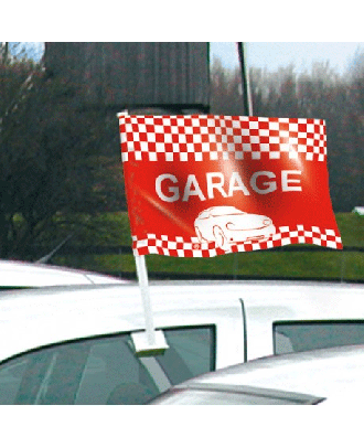 Drapeau garage rouge de vitre automobile