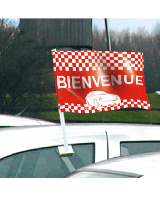 Drapeau bienvenue rouge de vitre automobile