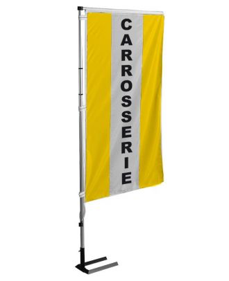 Kit mat et drapeau carrosserie Jaune à bandes latérales 4 m