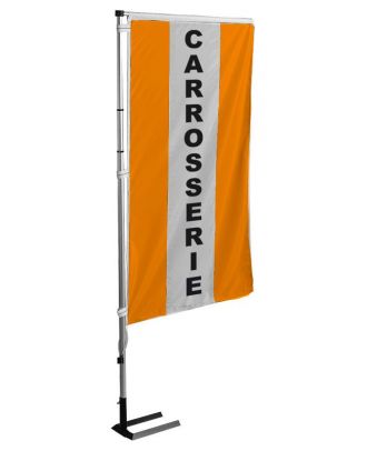 Kit mât et drapeau Carrosserie Orange à bandes latérales 5.5 m