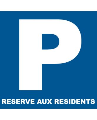 Panneau Parking Réservé Aux Résidents Alu 3 mm