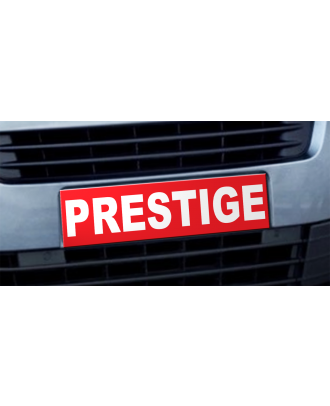 Cache plaque d'immatriculation avantage Prestige rouge